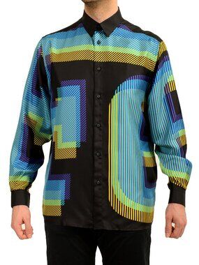 Scuderia Ferrari Printed "Flunga Hologram" 100% Silk Shirt US XL IT 54